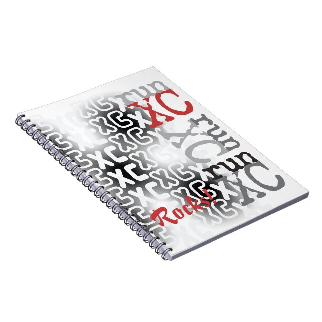 Customizable Cross Country run XC Typography Notebook (Right Side)