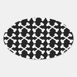 Customizable Crossbones Oval Sticker