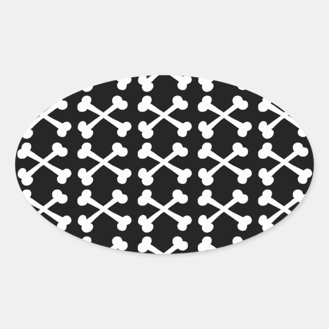 Customizable Crossbones Oval Sticker (Front)