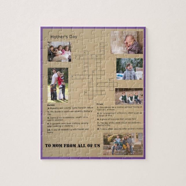 Customizable Crossword - Jigsaw Puzzle (Vertical)