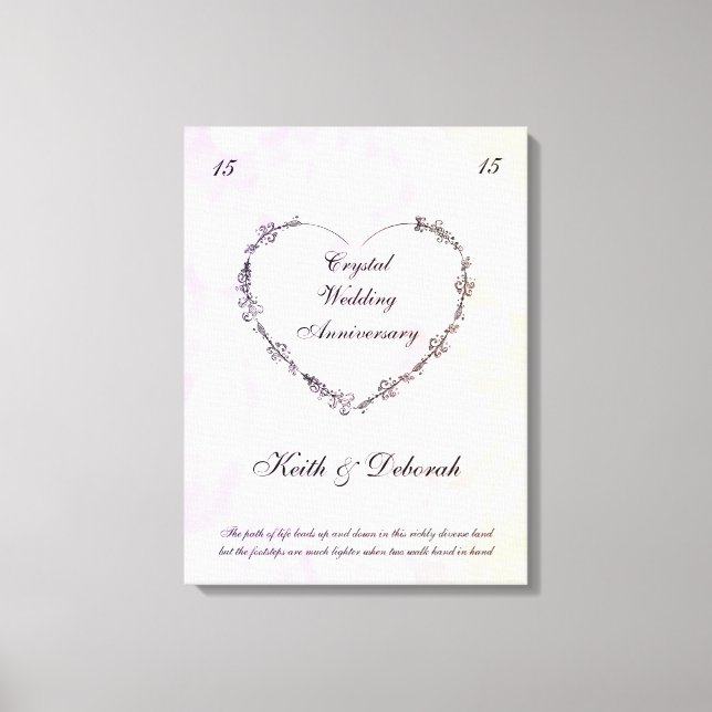 Customizable Crystal Wedding Anniversary Canvas Print (Front)