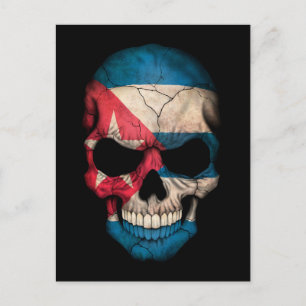 Customizable Cuban Flag Skull Postcard