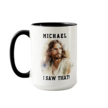 Customizable cup with Jesus portrait - I saw that