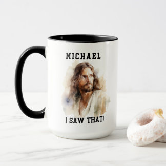 Customizable cup with Jesus portrait - I saw that