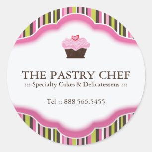 Customizable Cupcake Bakery Stickers