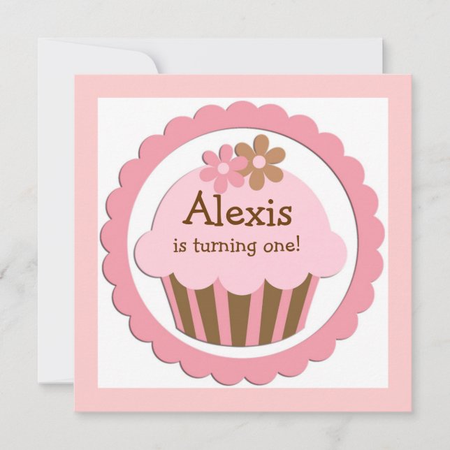Customizable Cupcake Birthday Invitation (Front)