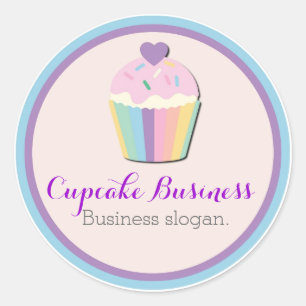 Customizable cupcake business sticker labels