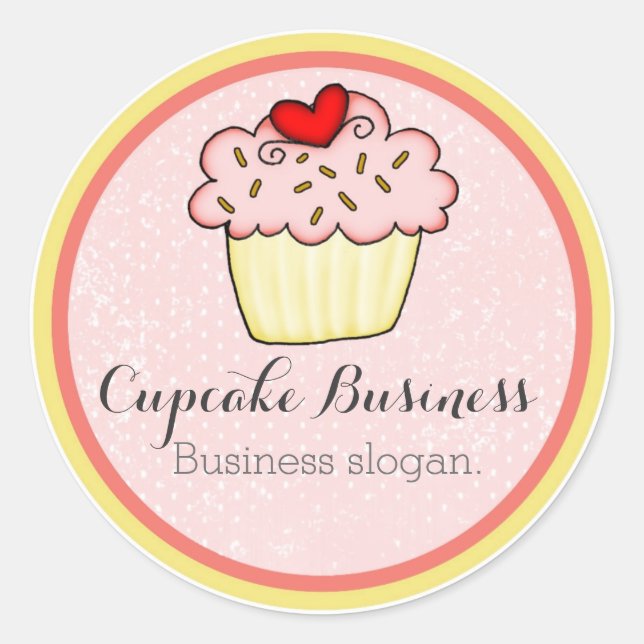 Customizable cupcake business sticker labels (Front)