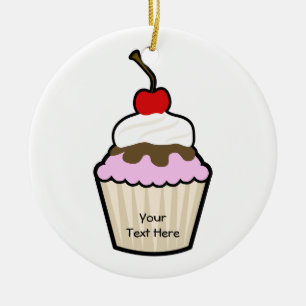 Customizable Cupcake Ceramic Ornament