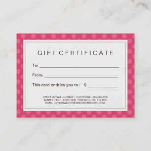 Customizable Cupcake Gift Certificate