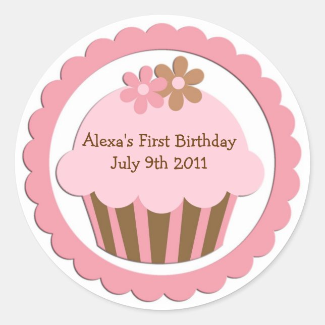 Customizable Cupcake Stickers Labels (Front)