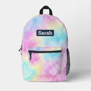 Customizable custom name pastel Tie dye backpack