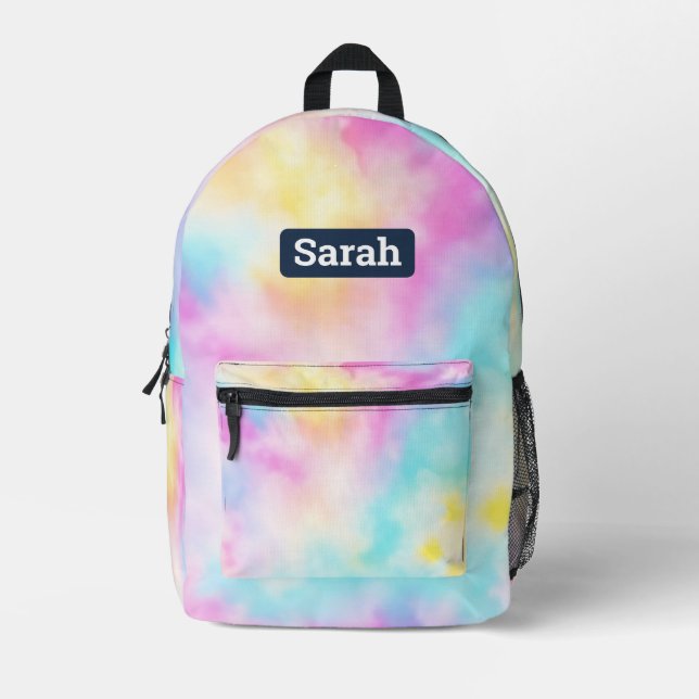Customizable custom name Tie-dye backpack (Front)