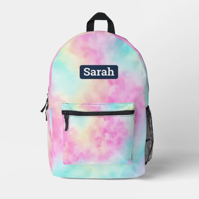 Customizable custom name Tie dye backpack (Front)