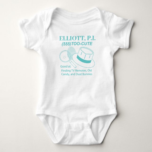 Customizable Cute Baby P.I. Bodysuit (Front)