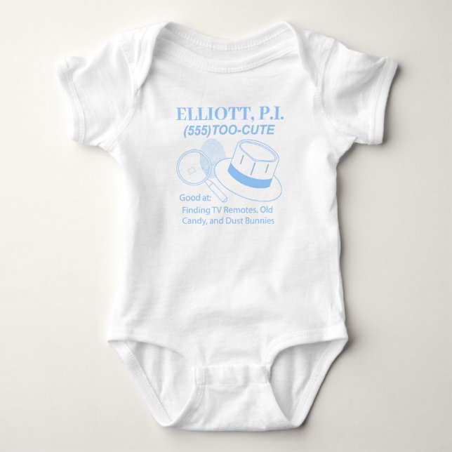 Customizable Cute Baby P.I. Bodysuit (Front)