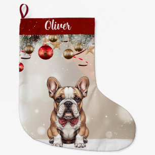 Customizable Cute Bulldog Puppy Christmas Stocking
