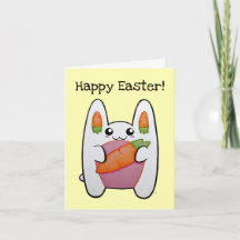Customizable Cute Bunny - Happy Easter Card