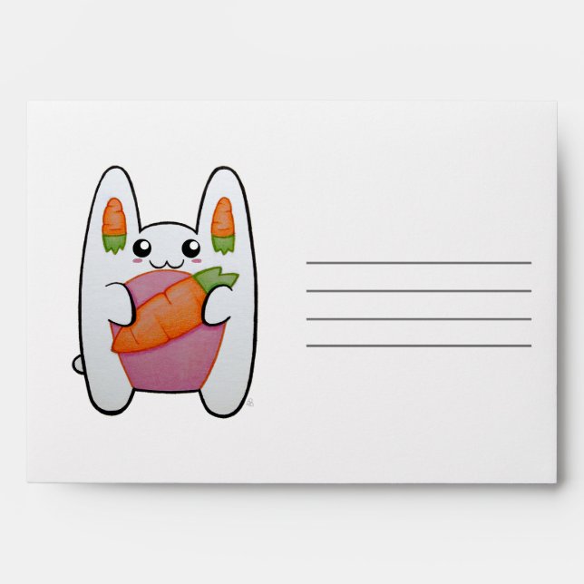 Customizable Cute Bunny - Happy Easter Envelope (Front)