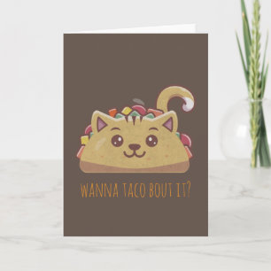 Customizable Cute Cat Taco Note Card