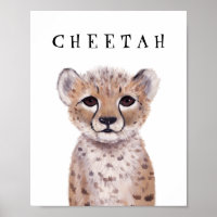 Customizable Cute Cheetah Cub Kids Poster 