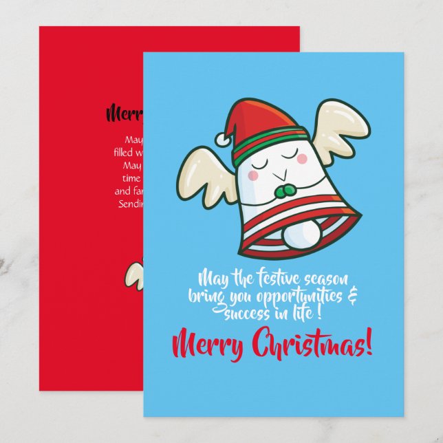 Customizable cute Christmas Bell flying Invitation (Front/Back)