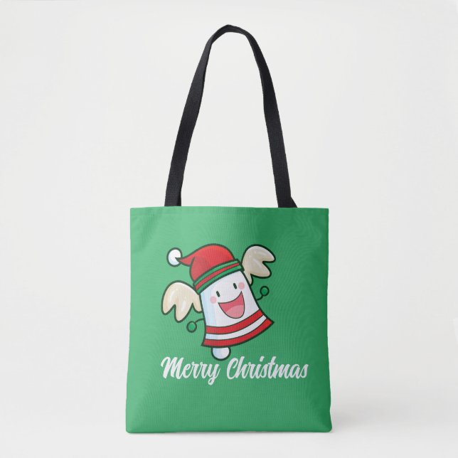 Customizable Cute Christmas Bell Tote Bag (Front)