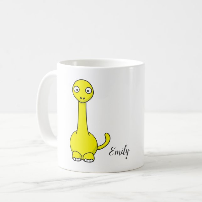 Customizable Cute Colourful Baby Dinosaurs Coffee Mug (Front Left)