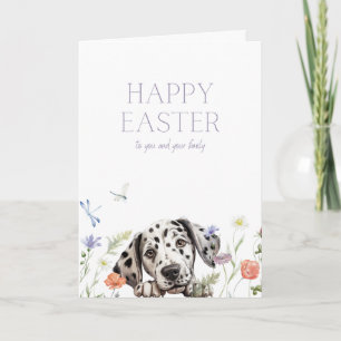 Customizable Cute Dalmatian Easter Card