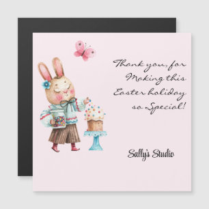 Customizable, Cute Easter Bunny Magnetic Thank You