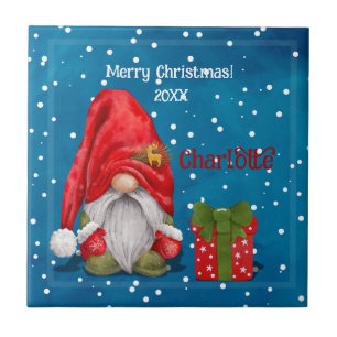 Customizable Cute Father Christmas  Tile