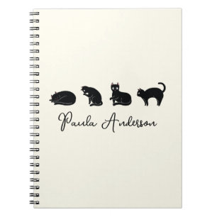 Customizable Cute Funny Black Cat Notebook