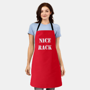 Customizable Cute Funny Red "Nice Rack" Suggestive Apron