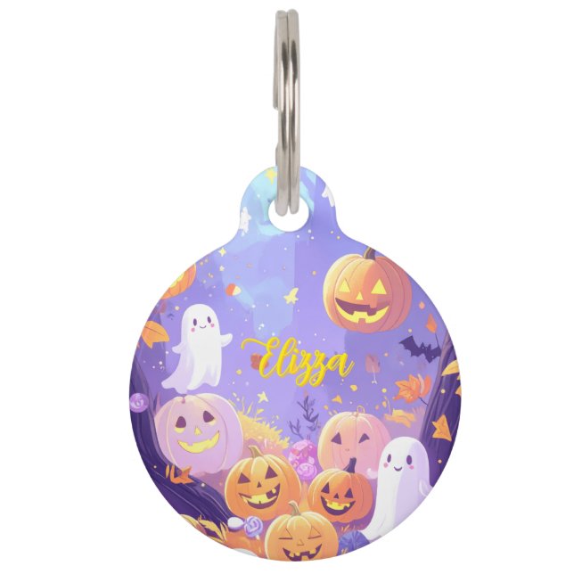 Customizable Cute Halloween  Pet Tag (Front)