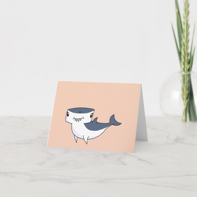 Customizable Cute Hammerhead Shark Holiday Card (Front)