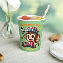 Customizable Cute Happy Monkey Soccer Player