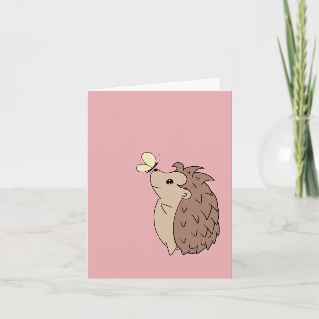 Customizable Cute Hedgehog Holiday Card (Front)