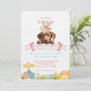 Customizable Cute Labrador Easter Invitation