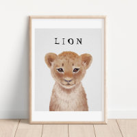 Customizable Cute Lion Cub Kids Poster