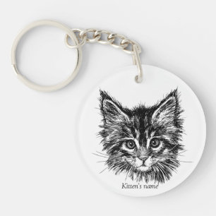Customizable Cute Little Kitten Keychain