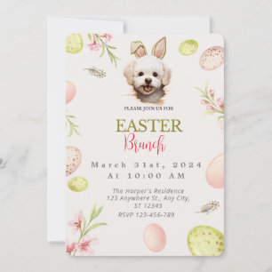 Customizable Cute Maltese Easter Invitation