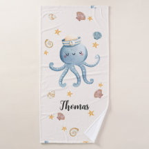 Customizable Cute Octopus Bath Towel Kids