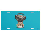 Customizable Cute Pug Puppy Dj with Headphones