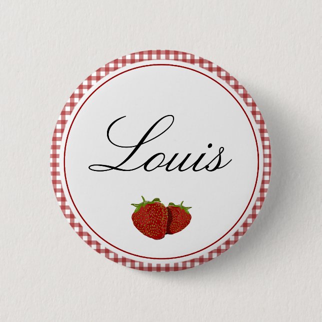 Customizable Cute Strawberry 2 Inch Round Button (Front)