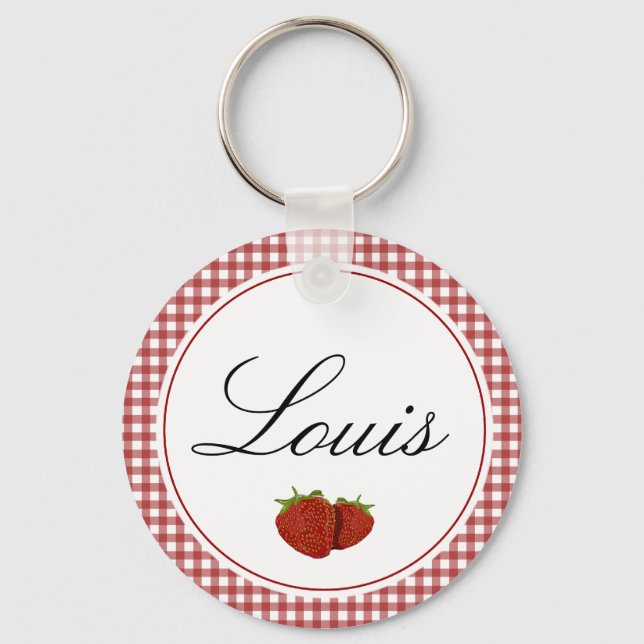 Customizable Cute Strawberry Keychain (Front)