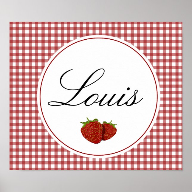 Customizable Cute Strawberry Poster (Front)