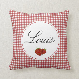 Customizable Cute Strawberry Throw Pillow