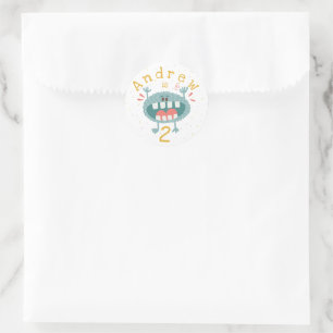 Customizable Cute Teal Monster Classic Round Sticker
