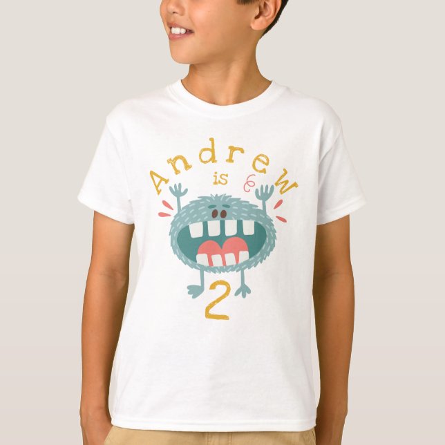 Customizable Cute Teal Monster T-Shirt (Front)