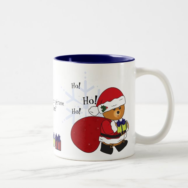 Customizable Cute Teddy Bear Christmas Mug (Right)